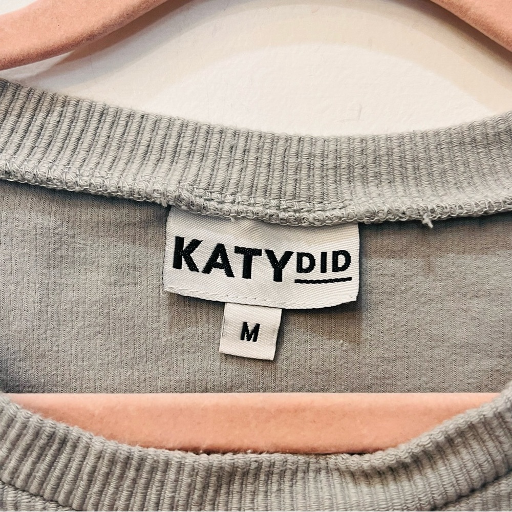 Katydid DOG MOM CORDED CREW SWEATSHIRT gray  sz Medium - Picture 3 of 7